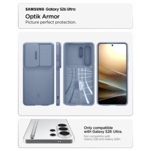 coque optik armor pour samsung galaxy s26 ultra spigen bleu clair