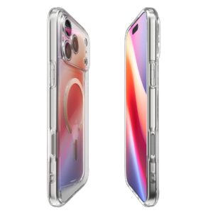 coque ultra hybrid mag magsafe pour iphone 17 pro spigen transparent/or