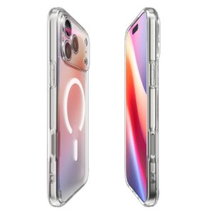 coque ultra hybrid mag magsafe pour iphone 17 pro spigen blanc givré