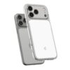 coque ultra hybrid ”t” mag magsafe pour iphone 17 pro spigen blanc brillant