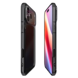 coque ultra hybrid ”t” mag magsafe pour iphone 17 pro spigen noir mat