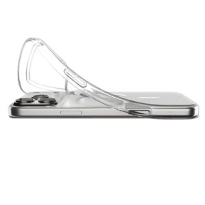 coque liquid crystal mag magsafe pour iphone 17 pro spigen transparent/blanc