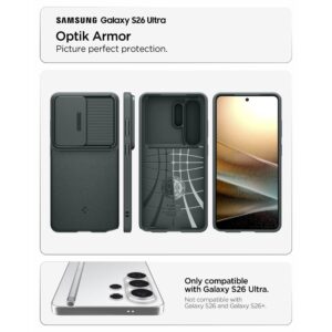 coque optik armor pour samsung galaxy s26 ultra spigen vert abyssal