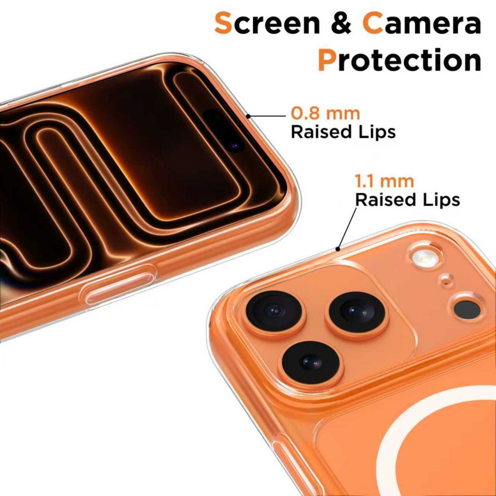 coque magpeak magsafe cc pour iphone 17 pro tech protect transparent