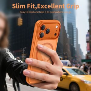 coque magpeak magsafe cc pour iphone 17 pro tech protect orange cosmique/transparent