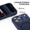 coque magmat magsafe pour iphone 17 pro tech protect bleu profond mat