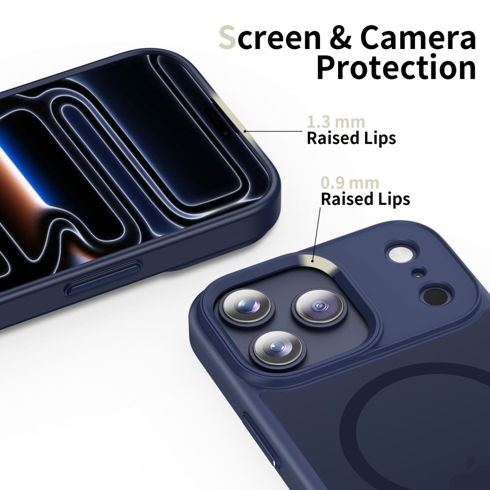 coque magmat magsafe pour iphone 17 pro tech protect bleu profond mat