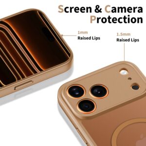 coque basicmag magsafe pour iphone 17 pro tech protect marron mat