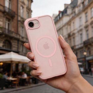 coque iphone 16e / 17e tech protect rose