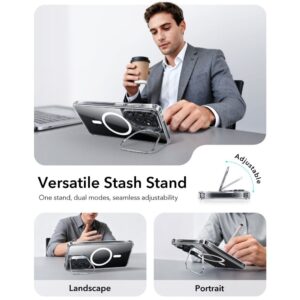 coque classic hybrid kickstand magsafe pour samsung galaxy s26 ultra esr transparent