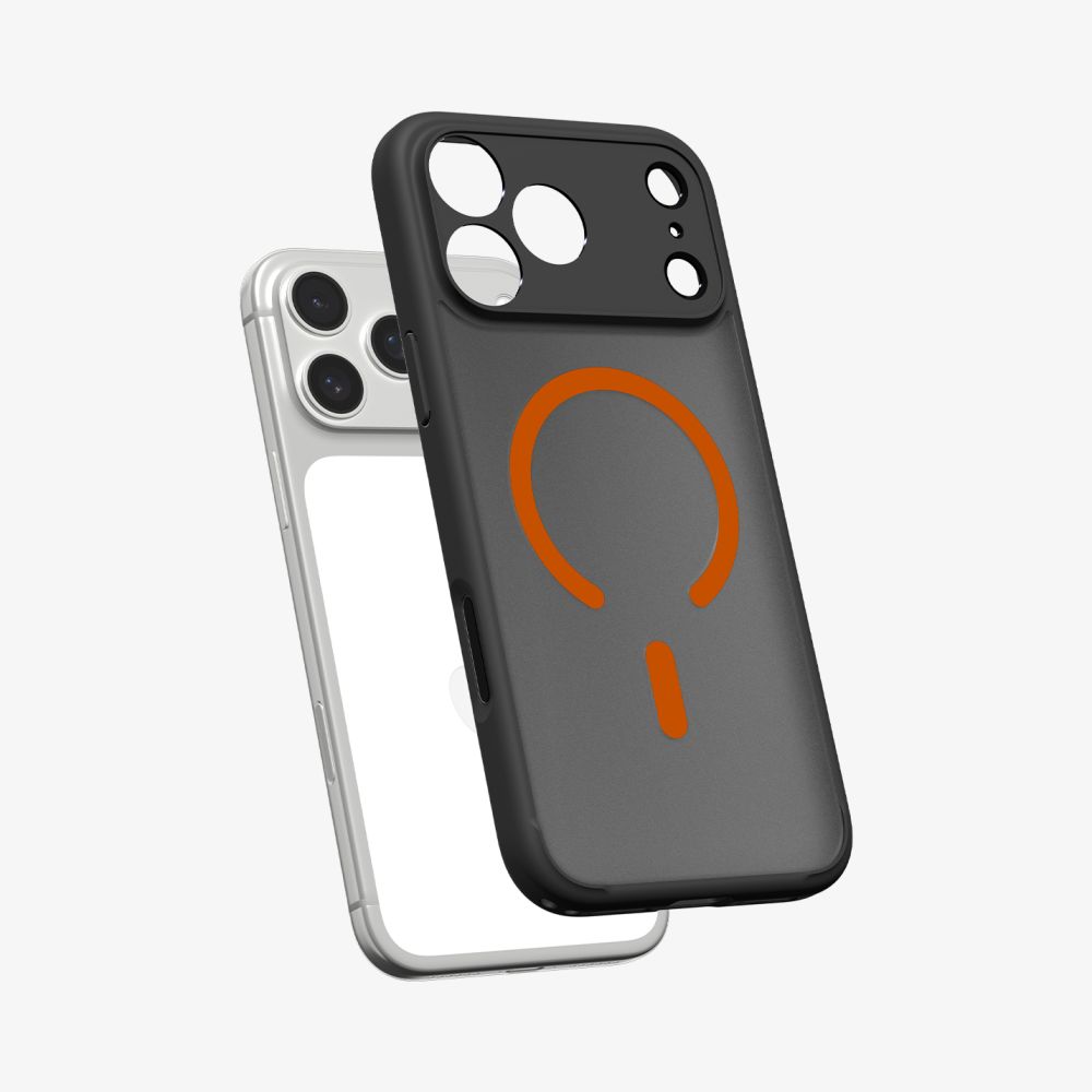coque iphone 17 pro max ultra hybrid mag spigen orange