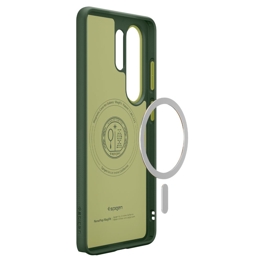 coque nano pop magsafe pour samsung galaxy s26 ultra spigen vert avocat