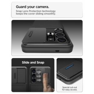 coque optik armor pour samsung galaxy s26 ultra spigen noir