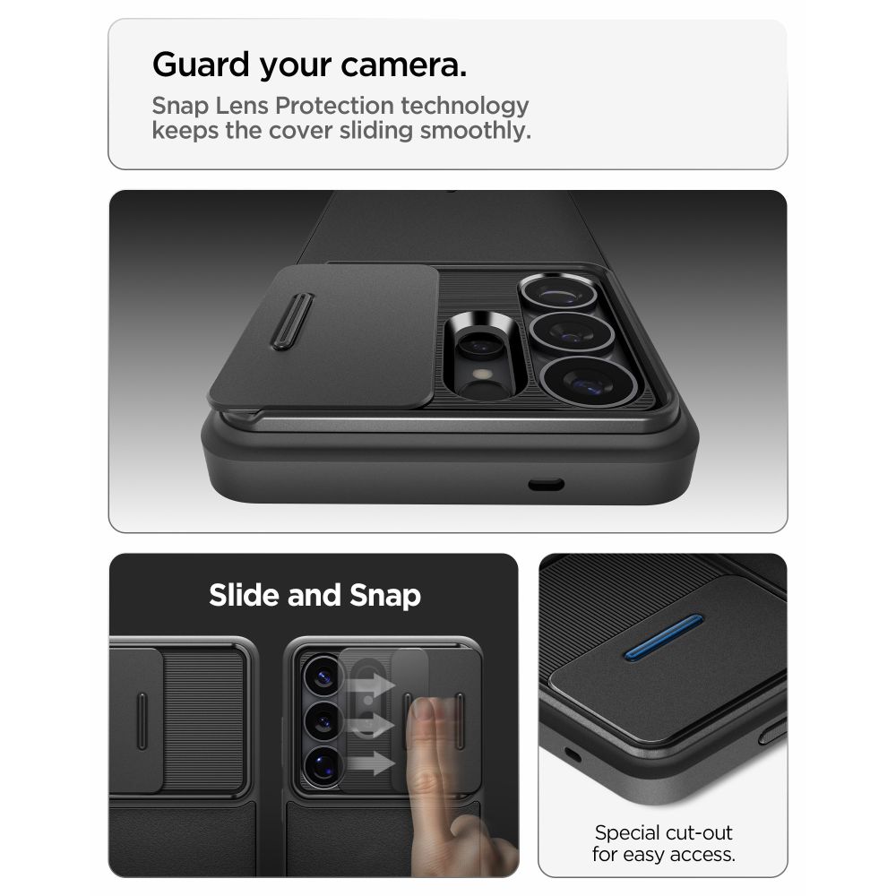 coque optik armor pour samsung galaxy s26 ultra spigen noir