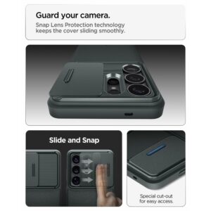 coque optik armor pour samsung galaxy s26 ultra spigen vert abyssal