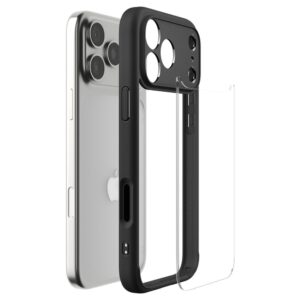 coque ultra hybrid pour iphone 17 pro spigen noir mat