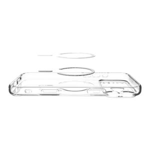 coque ultra hybrid mag magsafe pour iphone 17 pro spigen transparent/or