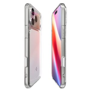 coque ultra hybrid ”t” mag magsafe pour iphone 17 pro spigen blanc brillant