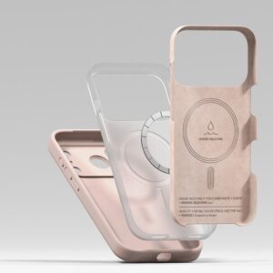 coque silicone magnetic magsafe pour iphone 17 pro ringke sable rose