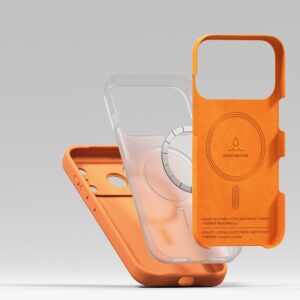 coque silicone magnetic magsafe pour iphone 17 pro ringke orange mandarine