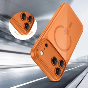 coque magpeak magsafe cc pour iphone 17 pro tech protect orange cosmique/transparent
