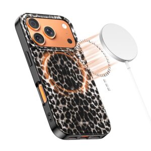 coque lamano magsafe pour iphone 17 pro tech protect léopard
