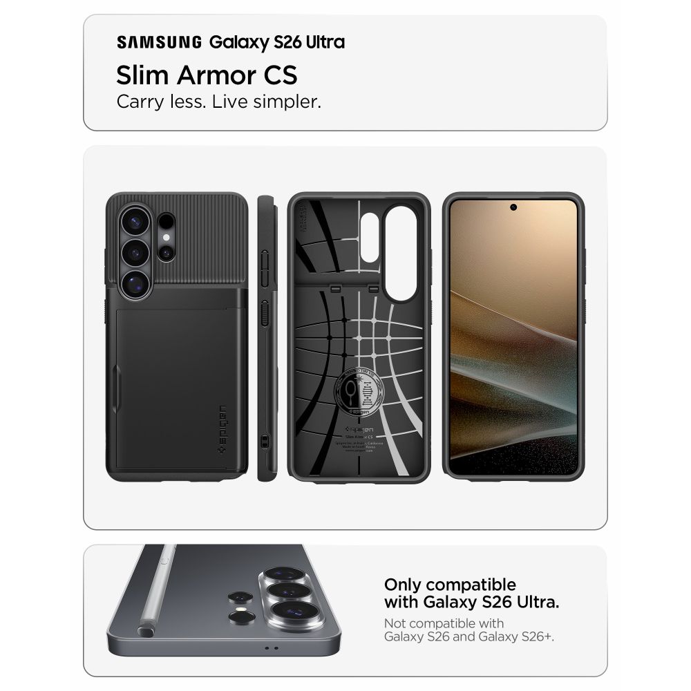 coque slim armor cs pour samsung galaxy s26 ultra spigen noir