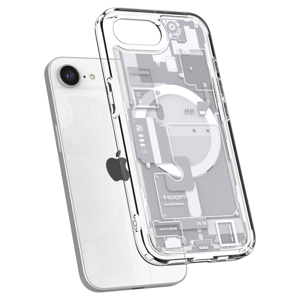 coque iphone 16e / 17e ultra hybrid spigen blanc