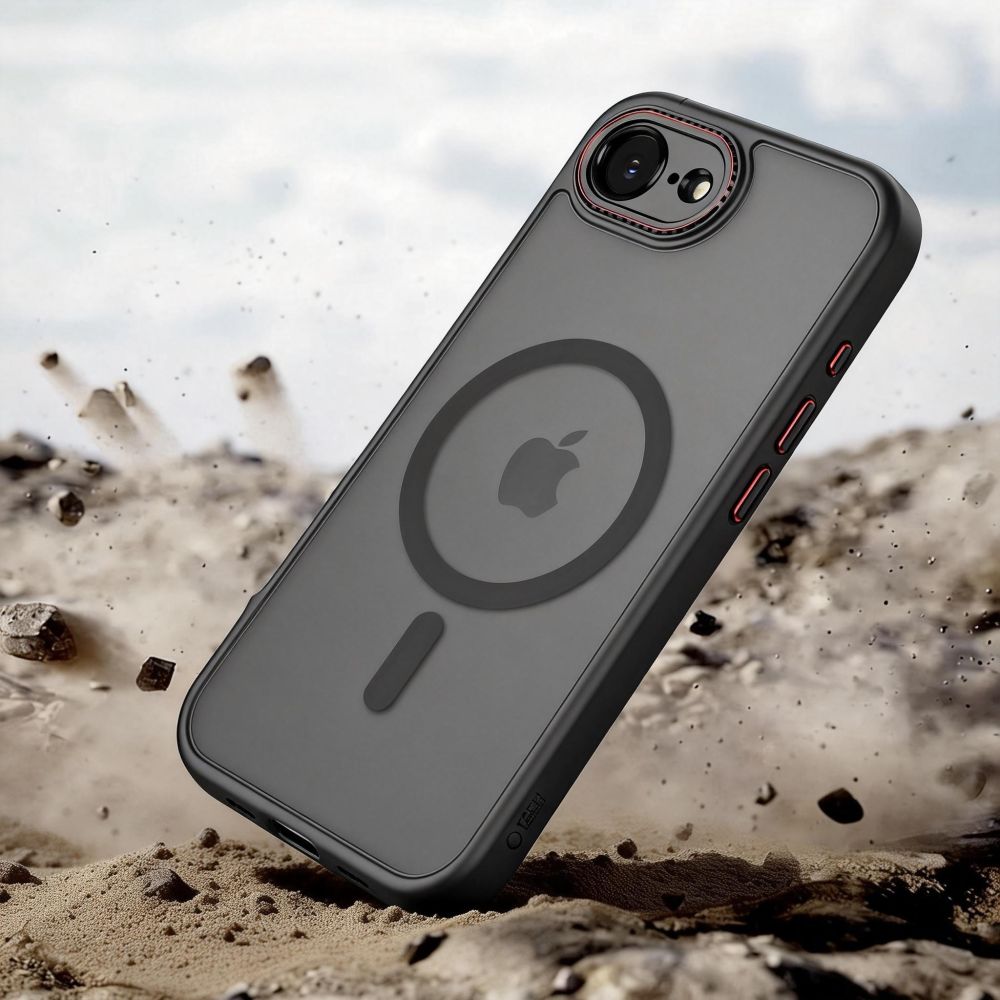 coque iphone 16e / 17e magcam tech protect noir mat