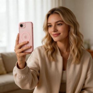 coque iphone 16e / 17e tech protect rose