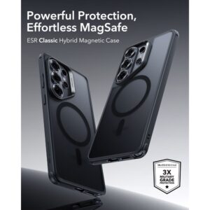 coque classic hybrid magsafe pour samsung galaxy s26 ultra esr noir givré