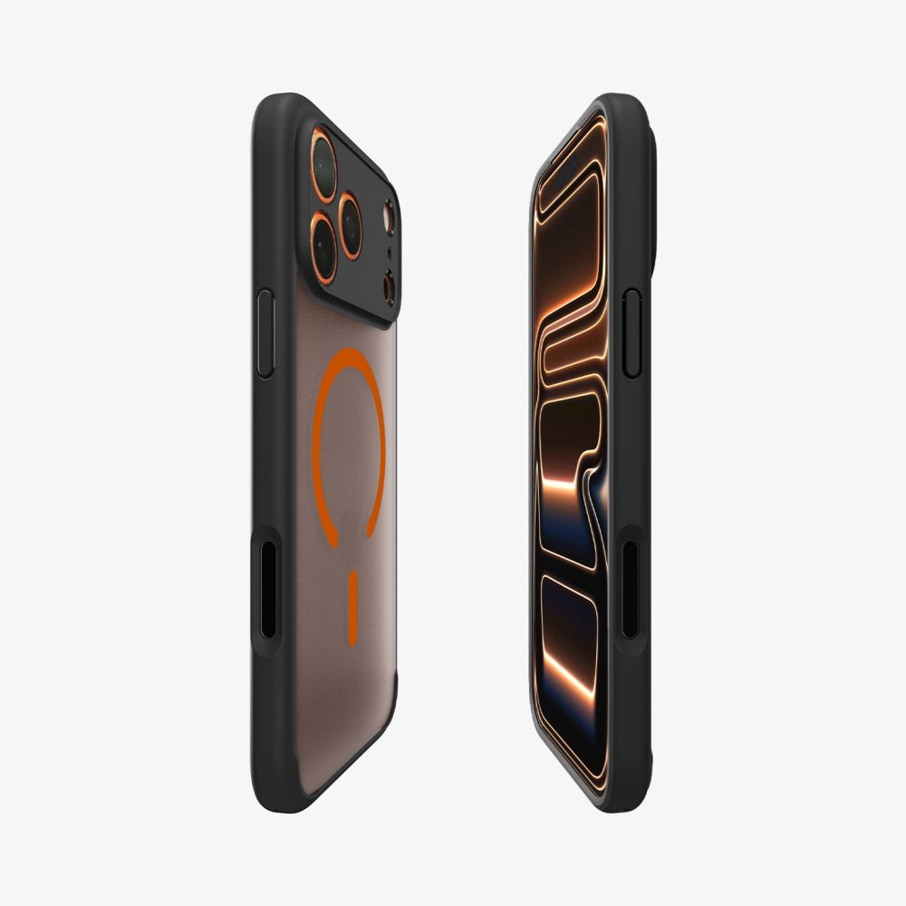 coque iphone 17 pro max ultra hybrid mag spigen orange