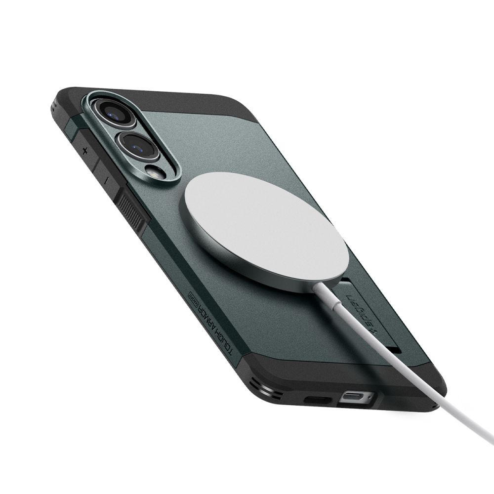 coque samsung galaxy s25 tough armor spigen vert