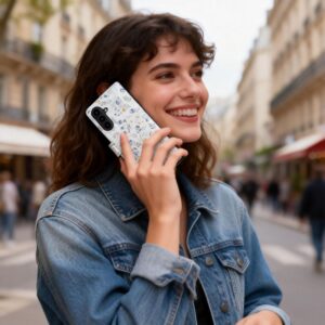 coque samsung galaxy a57 5g tech protect wallet motif fleur