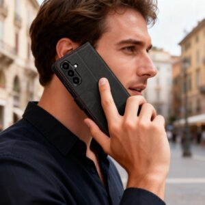 coque samsung galaxy a57 5g tech protect wallet noir rouge