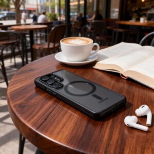 coque magmat magsafe pour samsung galaxy s26 ultra tech protect noir/transparent