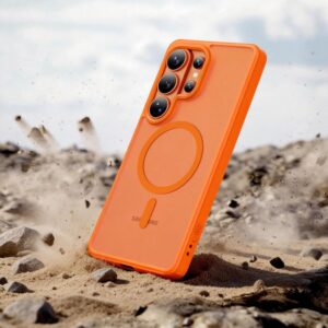 coque magmat magsafe pour samsung galaxy s26 ultra tech protect orange mat
