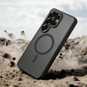 coque magcam magsafe pour samsung galaxy s26 ultra tech protect noir mat/rouge