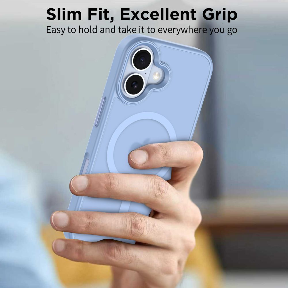 coque magmat magsafe pour iphone 17 tech protect bleu brume mat