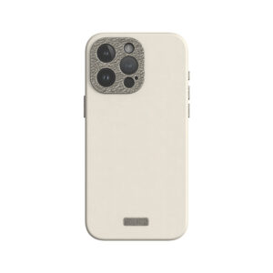 coque iphone 15 pro max napa magsafe moshi blanc crème