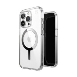 coque iphone 15 pro presidio perfect clear magsafe speck argent