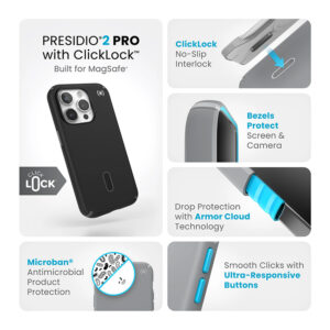 coque iphone 15 pro presidio2 pro magsafe speck noir