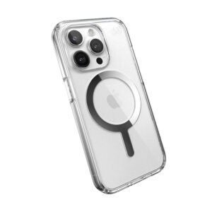 coque iphone 15 pro presidio perfect clear magsafe speck argent