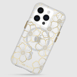 coque iphone 15 pro floral gems magsafe case mate or