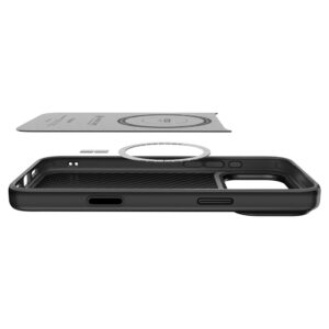 coque enzo aramid ”t” mag magsafe pour iphone 17 pro spigen noir