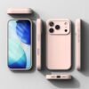 coque silicone magnetic magsafe pour iphone 17 pro ringke sable rose