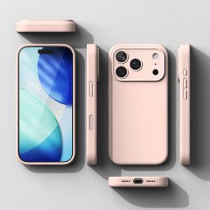 coque silicone magnetic magsafe pour iphone 17 pro ringke sable rose