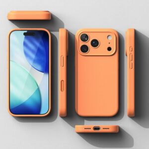 coque silicone magnetic magsafe pour iphone 17 pro ringke orange mandarine