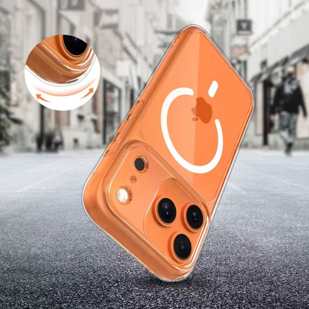 coque magpeak magsafe cc pour iphone 17 pro tech protect transparent