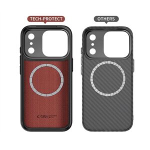 coque kevlar aramid cc magsafe pour iphone 17 pro tech protect noir